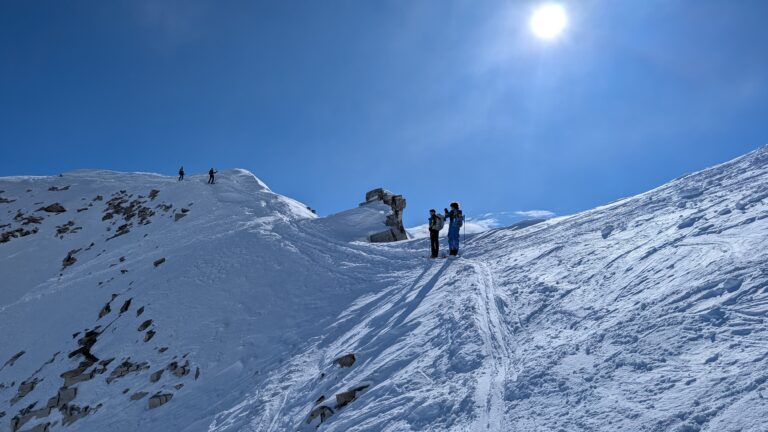 Reaching the top of pizzo Badiera above Alpe Devero